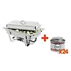 HorecaTraders Chafing Dish | Incl. fuel paste | Chafing dish and 24 cans of fuel paste