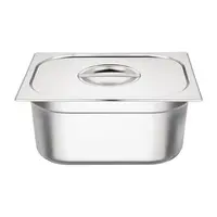 Gastronorm | Ensemble de cuisson | 2 plats + couvercle | Acier inoxydable | 18 L | Profondeur : 15 cm