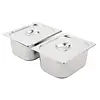 HorecaTraders Gastronorm | Backset | 2 x 1/2 + Deckel | Edelstahl | 18 l | 15 cm tief