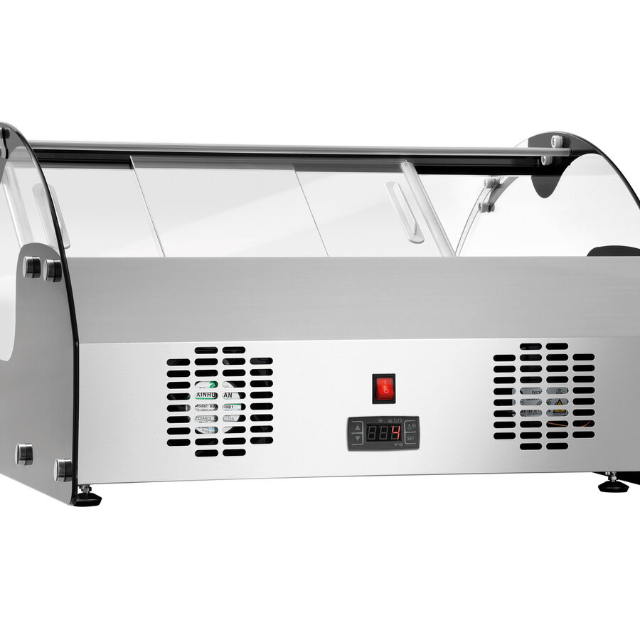 Vitrine réfrigérée – Vitrine réfrigérée en acier inoxydable 118 L | 1–10 °C | Noir/Argent