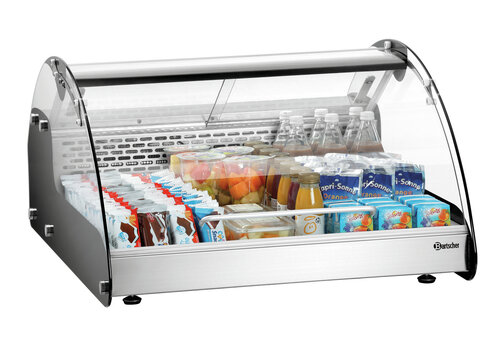  Bartscher Vitrine réfrigérée – Vitrine réfrigérée en acier inoxydable 118 L | 1–10 °C | Noir/Argent 