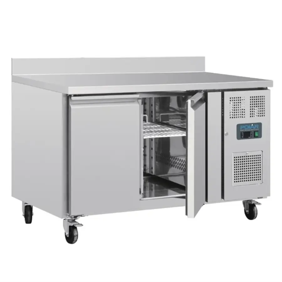 Dubbele Deurs Koelwerkbank met Achterwand | 205L | 2°C tot +8°C | 95x136x70 cm | A