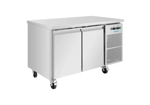  HorecaTraders Gekühlte Werkbank | 2 Türen | 124 l | Edelstahl | 86 (H) x 136 (B) x 70 (T) cm 