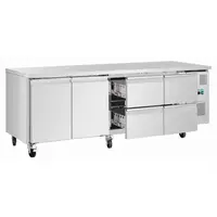 Refrigerated workbench with 4 drawers and 2 doors | 284L | Stainless steel | 86(h)x223(w)x70(d)cm | B