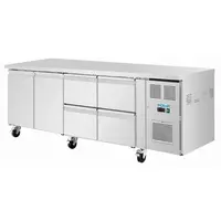 Refrigerated workbench | 4 drawers & 2 doors | 284L | Stainless steel | 86(h)x223(w)x70(d)cm