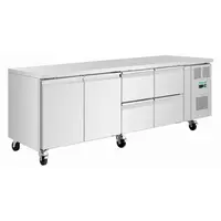 Refrigerated workbench | 4 drawers & 2 doors | 284L | Stainless steel | 86(h)x223(w)x70(d)cm