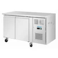 Établi réfrigéré à double porte avec roulettes pivotantes | 260 L | Acier inoxydable | 86 (H) x 136 (L) x 60 (P) cm | A