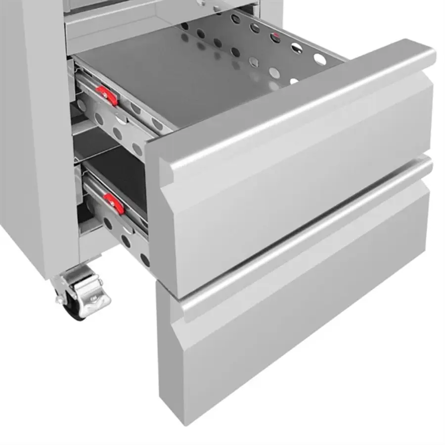 Kühlschrank | 1 Tür | 2 Schubladen | 292 l | Edelstahl | +2 °C bis +8 °C | 210 (H) x 48,4 (B) x 74,5 (T) cm
