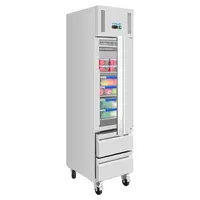 Kühlschrank | 1 Tür | 2 Schubladen | 292 l | Edelstahl | +2 °C bis +8 °C | 210 (H) x 48,4 (B) x 74,5 (T) cm