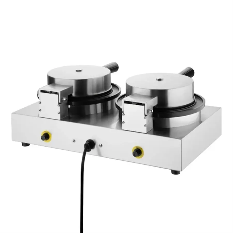 Wafelmaker | Dubbel | Tot 60x 180mm diameter wafels/uur | 19,8(h)x50(b)x29(d)cm