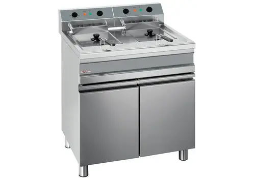  Diverso Fritteuse | Elektrisch | 14+14 l | 100 °C/190 °C | 18 kW (2 x 400 V) | Ablasshähne | 75 x 65,5 x 84,5/98,5 (H) cm 