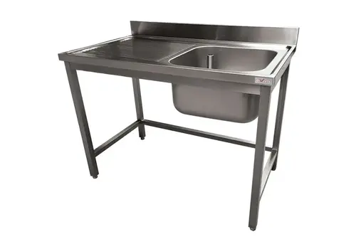  Diverso Sink | Stainless steel | Sink + draining board | Backsplash | Welded construction | 120x70x90(h)cm 