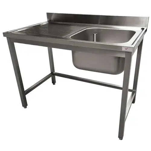  Diverso Sink | Stainless steel | Sink + draining board | Backsplash | Welded construction | 120x70x90(h)cm 