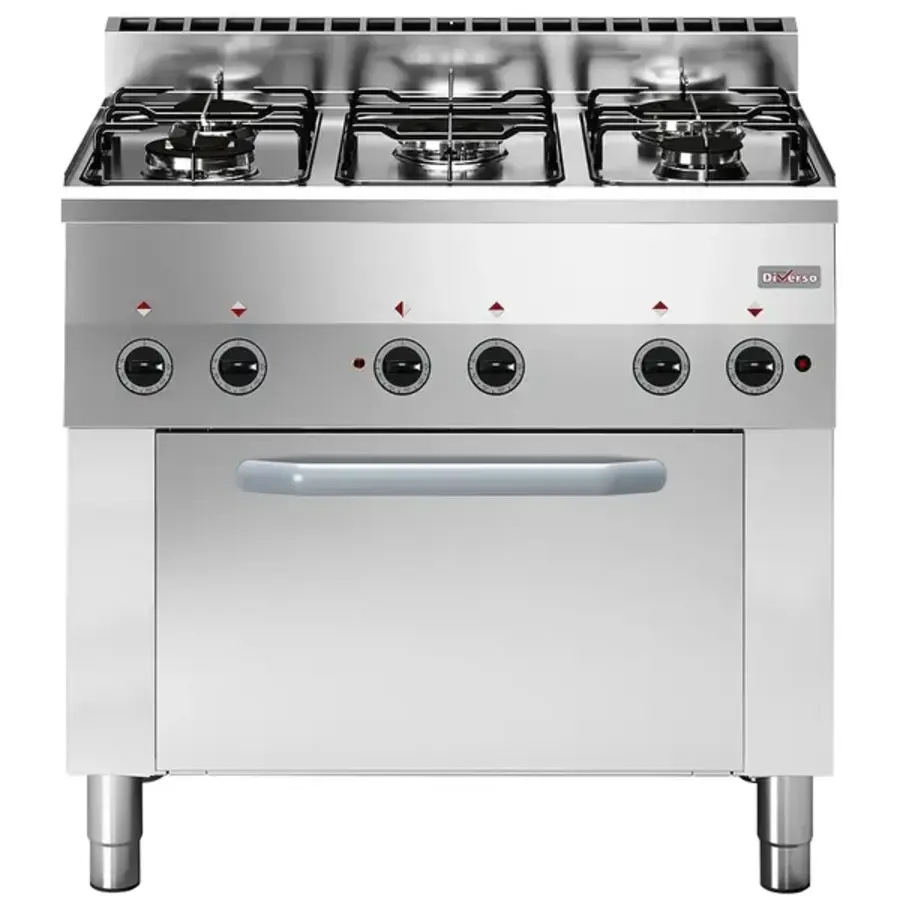 Cuisinière + four à convection | Gaz/Électrique | 5 brûleurs | Électrique | 90 x 60 x 85 (h) cm