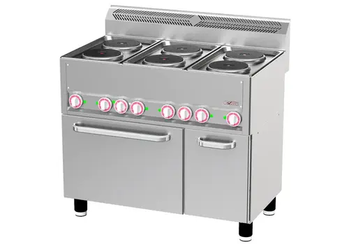  Diverso Herd mit Umluftofen | Elektrisch | 6 Kochzonen (Ø 180 mm | Backofen | 15,13 kW | 99 x 60 x 89/103,5 (H) cm) 
