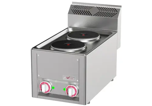  Diverso Cuisinière | Électrique | 2 foyers (Ø180) | 4 kW (400 V) | 33 x 60 x 29/43,5 (h) cm 