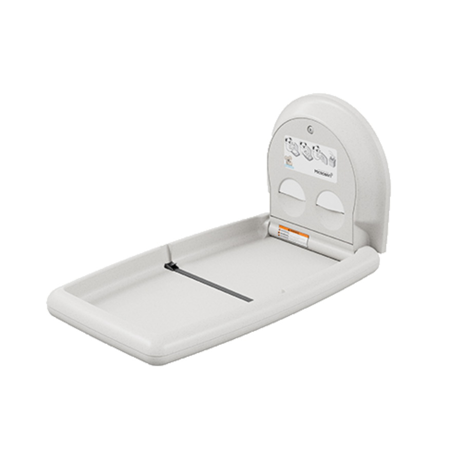 Vertikaler Pflegetisch | Weißer Granit | B 527 x T 101 x H 911 mm