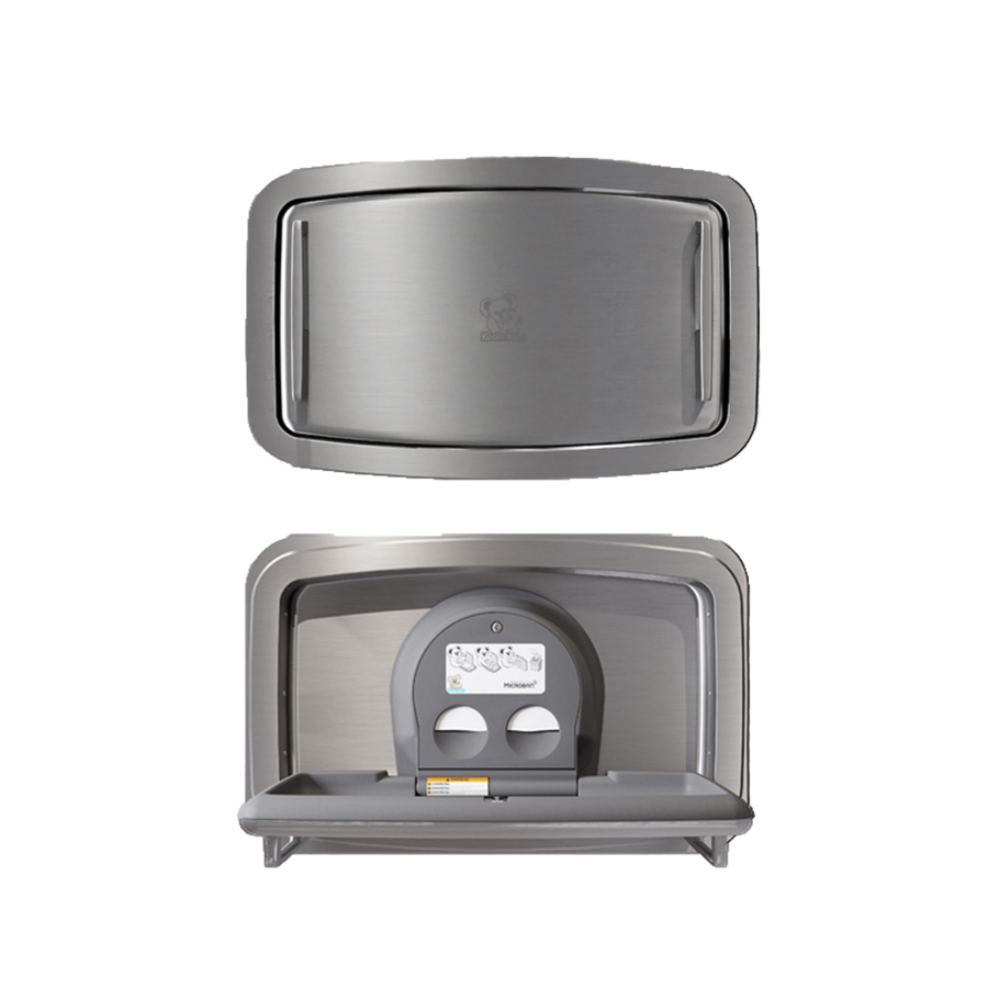 Table de soins horizontale – Acier inoxydable (fixation murale ou en surface)