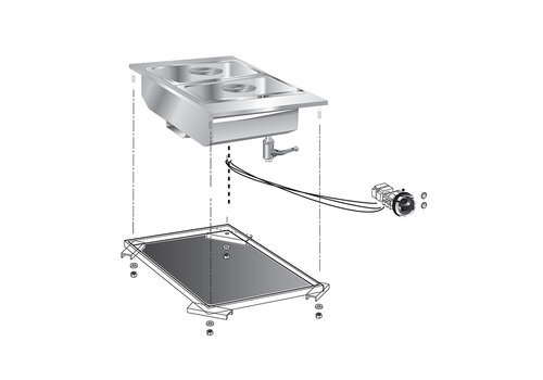  HorecaTraders Bain-marie | GN 1/3 | 30-90 °C | 230 V / 2 kW | 40 (l) x 60 (p) x 33,5 (h) cm 