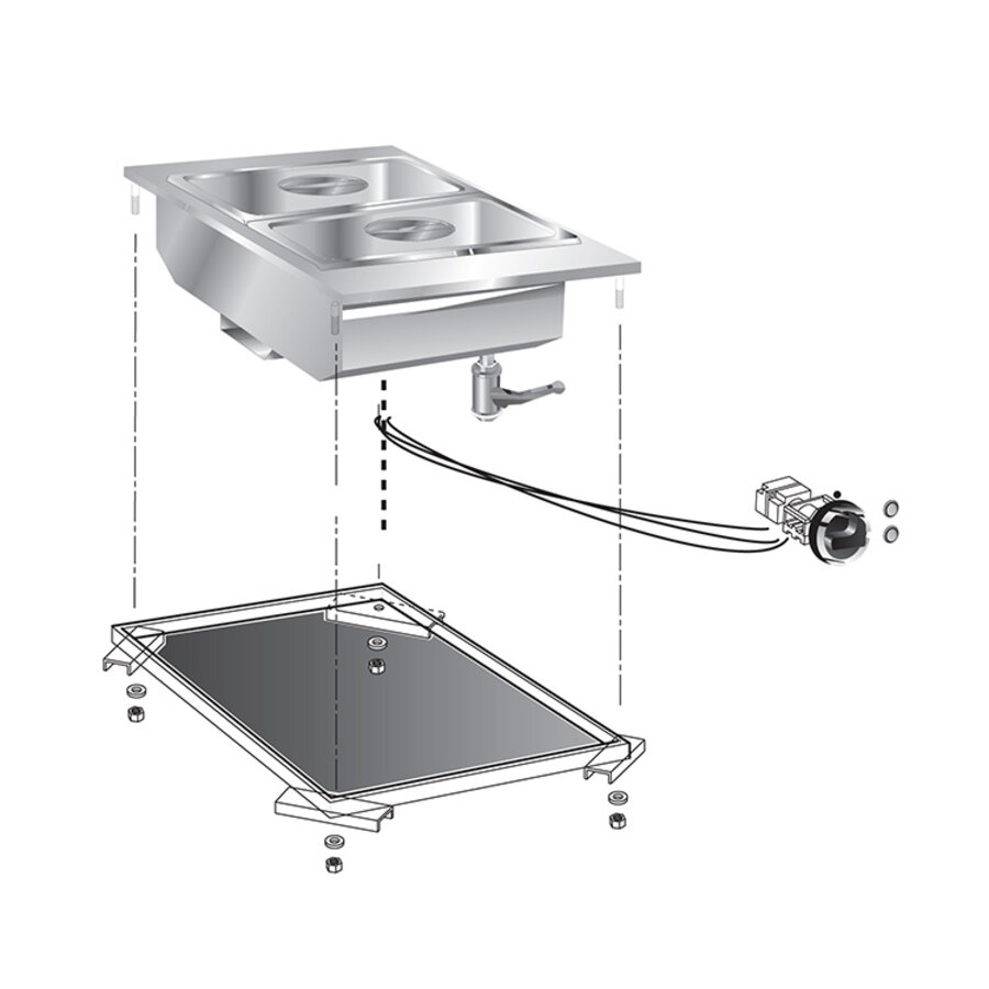 Bain-marie | GN 1/3 | 9 kg | 40 (l) x 60 (p) x 33,5 (h) cm