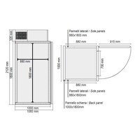 Cold room 0°C to +8°C | 100 x 100 x 212 cm | Plug-in Monoblock