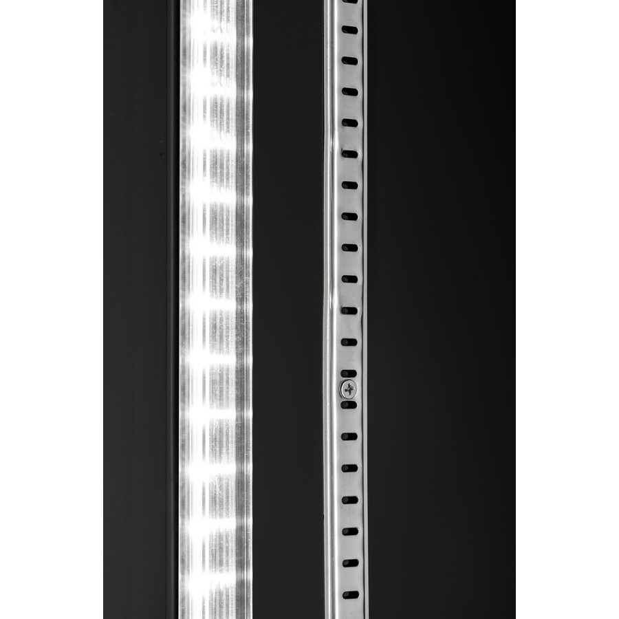 Combi-koelkast & vrieskast zwart | glazen deuren | 820 L | 1220x805x2000 mm