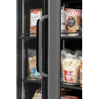 Combi-koelkast & vrieskast zwart | glazen deuren | 820 L | 1220x805x2000 mm