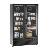 Kombinierter Kühl- und Gefrierschrank, schwarz | Glastüren | 820 l | 1220 x 805 x 2000 mm