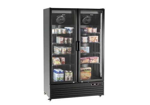  Bartscher Combination refrigerator and freezer black | glass doors | 820 L | 1220x805x2000 mm 