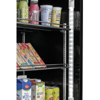 Combi-koelkast & vrieskast zwart | glazen deuren | 430 L | 700x800x2000 mm