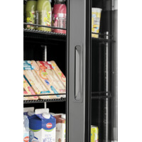 Kombinierter Kühl- und Gefrierschrank, schwarz | Glastüren | 430 l | 700 x 800 x 2000 mm