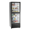 Combination refrigerator and freezer black | glass doors | 430 L | 695x765x2000 mm