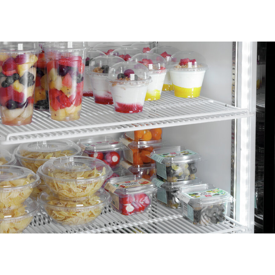 Réfrigérateur-congélateur combiné noir | portes vitrées | 430 L | 695 x 765 x 2000 mm