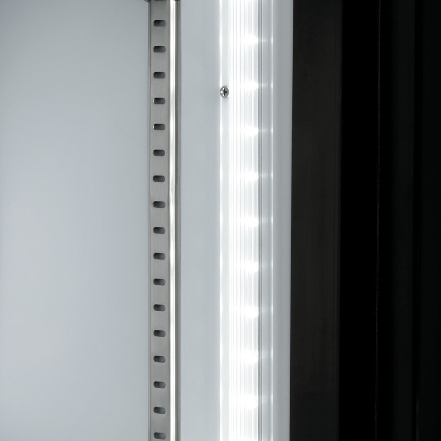 Réfrigérateur-congélateur combiné noir | portes vitrées | 430 L | 695 x 765 x 2000 mm