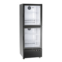 Combination refrigerator and freezer black | glass doors | 430 L | 695x765x2000 mm