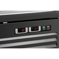 Combination refrigerator and freezer black | glass doors | 430 L | 695x765x2000 mm