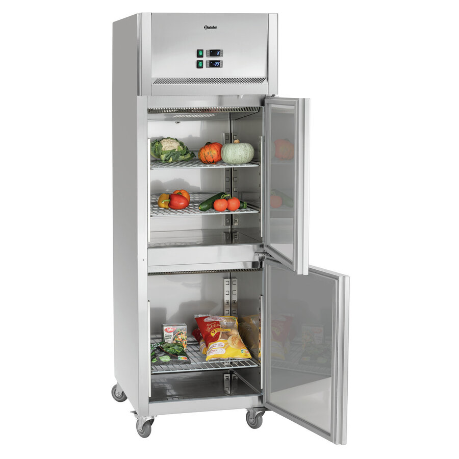 Combination refrigerator and freezer | Stainless steel | 2 doors | 484 L | 645x845x2010 mm
