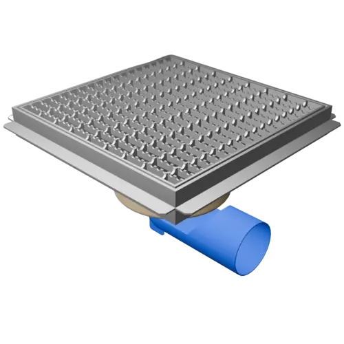  HorecaTraders Scrubbing pit | Stainless steel | Non-slip | 30x30cm 