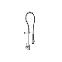 Douche de prérinçage sur pied en acier inoxydable brossé - 803 mm - Comprend un mitigeur et des flexibles