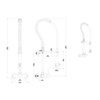 Raccord mural de douche en acier inoxydable brossé - 775,2 mm - Comprend un mitigeur et des raccords en S