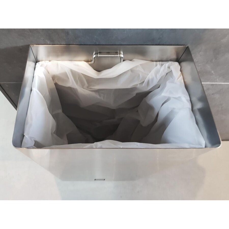 Waste bin wall connection - stainless steel - 300x200x500mm - 30 liters