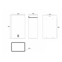Waste bin wall connection - stainless steel - 300x200x500mm - 30 liters