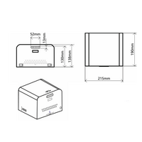 Raccord mural pour sèche-mains - acier inoxydable brossé - 215 x 138 x 190 mm -