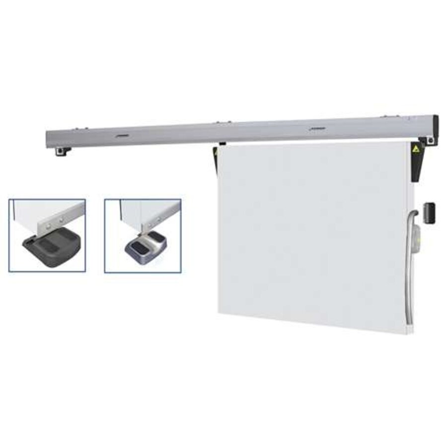 Rail coulissant en aluminium pour porte de chambre froide 120 kg – largeur de porte : 900-1100 mm
