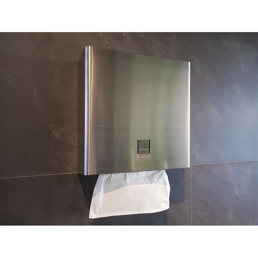 Towel dispenser wall connection - stainless steel satin finish - 303x120x314mm - 450 sheets