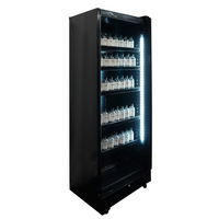 Réfrigérateur à porte vitrée - Entièrement noir - 400 litres - 650 x 595 x 1795 mm