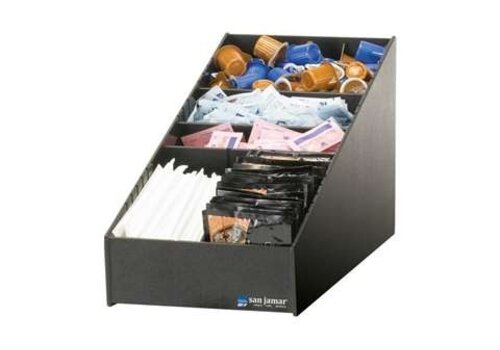  HorecaTraders Organizer für Kaffeezubehör – Schwarzer Kunststoff – 208 x 637 x 241 mm 