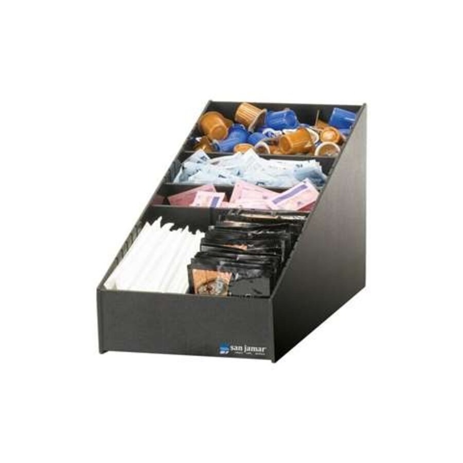 Organizer für Kaffeezubehör – Schwarzer Kunststoff – 208 x 637 x 241 mm