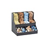 HorecaTraders Organisateur d'accessoires à café - 2 niveaux - 8 compartiments - Plastique noir - 330 x 235 x 286 mm