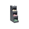HorecaTraders Organisateur d'accessoires à café - 4 niveaux - 4 compartiments - Plastique noir - 305 x 165 x 521 mm